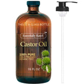 Essentially KateS aceite de ricino en frasco de vidrio 16oz para uso diario