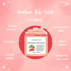 Essentially KateS exfoliante sal-himalaya: cristales visibles para renovación suave de la piel.