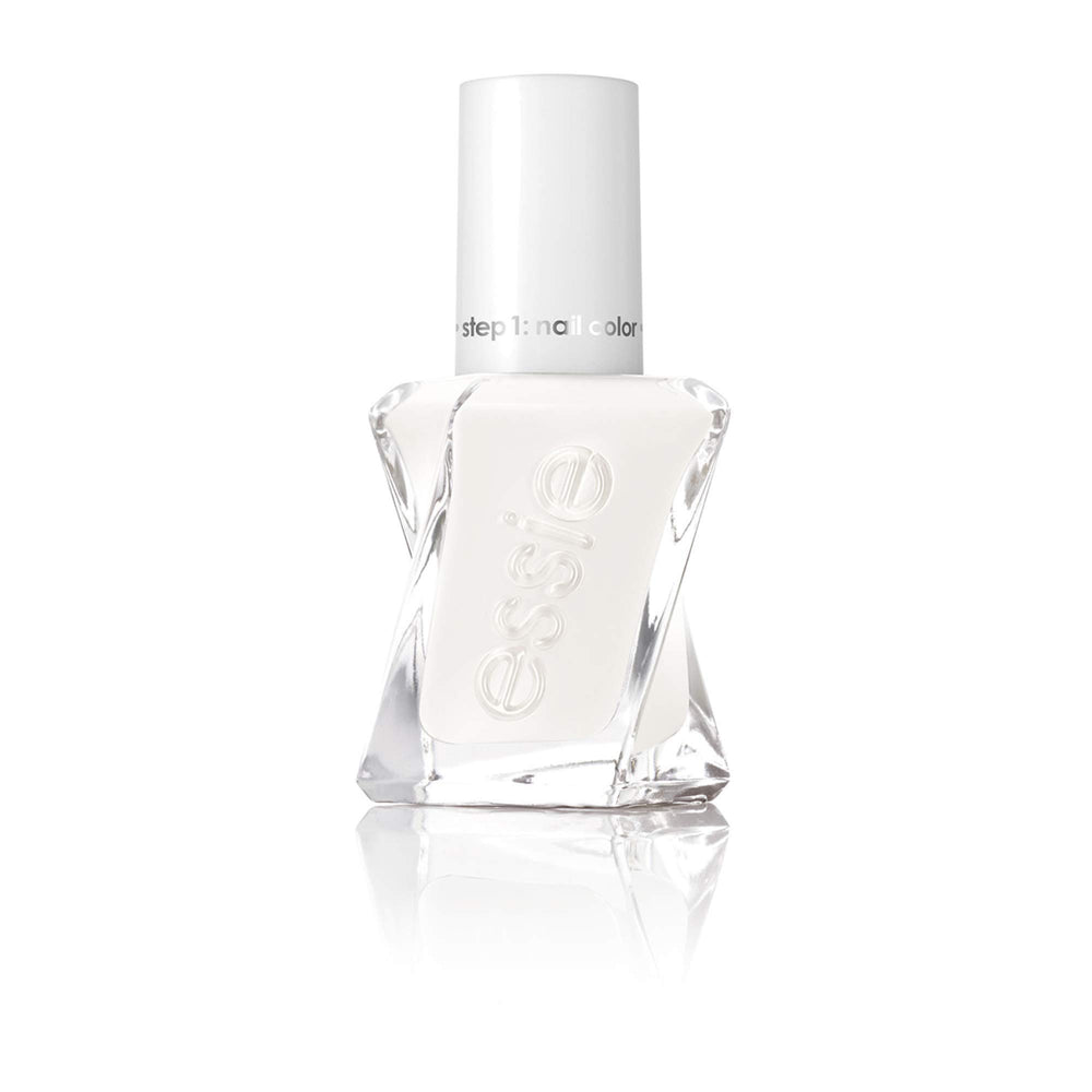 essie Gel Couture ivory white bottle shown with creamy, premium finish