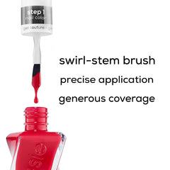 Essie Gel Couture, cepillo de precisión para cobertura uniforme.