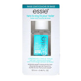 essie Here To Stay base coat bottle, clear finish primes nails for color adhesion