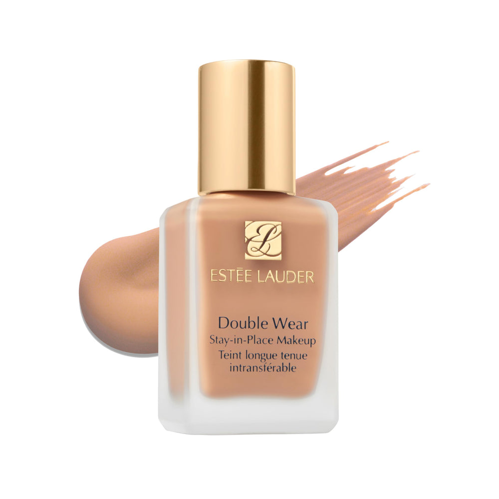 Estée Lauder Double Wear bottle closeup showcasing the oil-free long-wear formula.