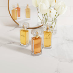 Estee Lauder Tuscany Per Donna cap close-up emphasizing refined packaging and sensual vibe.