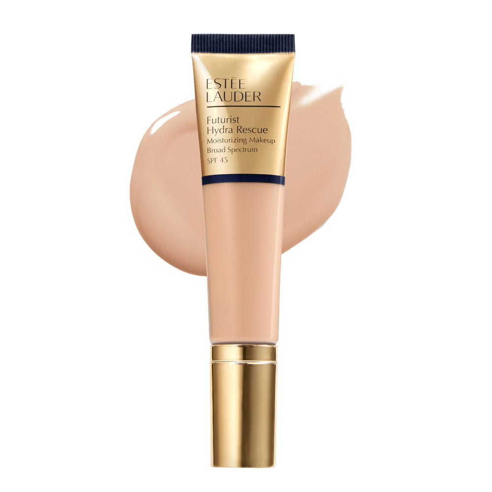 Estée Lauder Futurist Hydra Rescue Foundation bottle for a luminous, even complexion.