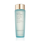 Estée Lauder Perfectly Clean bottle close-up highlighting toning action for balanced skin.