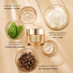 Estée Lauder cream applied on hand demonstrating hydration and quick spread