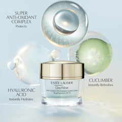Estee Lauder DayWear Sorbet Cream application with fingertips for quick absorption