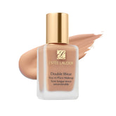 Estée Lauder Double Wear bottle close-up showing 24-hour matte finish.