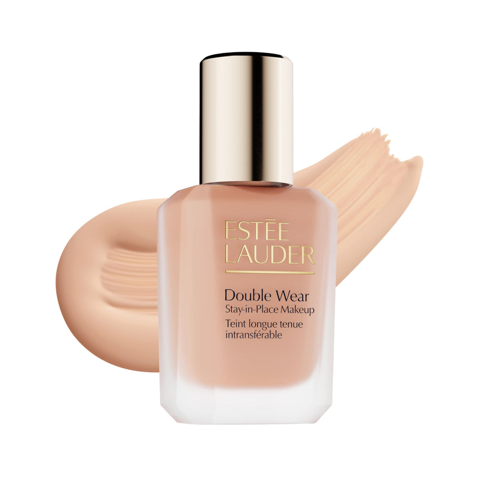 Estee Lauder Double Wear bottle pour shows color-true, long-wearing foundation texture.