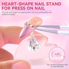 ESUOHYM heart-shaped acrylic holder for complex nail designs