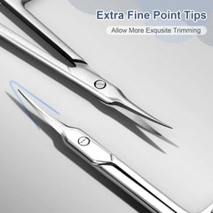 Closeup of ESVIENS scissors' precision tip for accurate grooming.