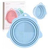 Etercycle foldable cleaner bowl blue for on-the-go makeup brush cleaning.