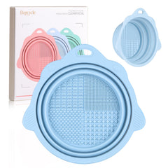 Etercycle foldable cleaner bowl blue for on-the-go makeup brush cleaning.