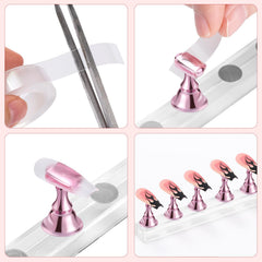 Etercycle magnetic crystal stand keeps nails steady during nail art practice.