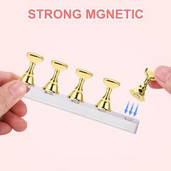 Etercycle magnetic crystal stand securely holds nails during demonstrations