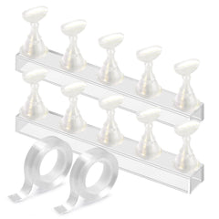 Etercycle nail stand white-gold front view with secure magnetic base for steady practice.