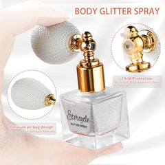 Close-up of Etercycle glitter spray nozzle for precise one-hand control.