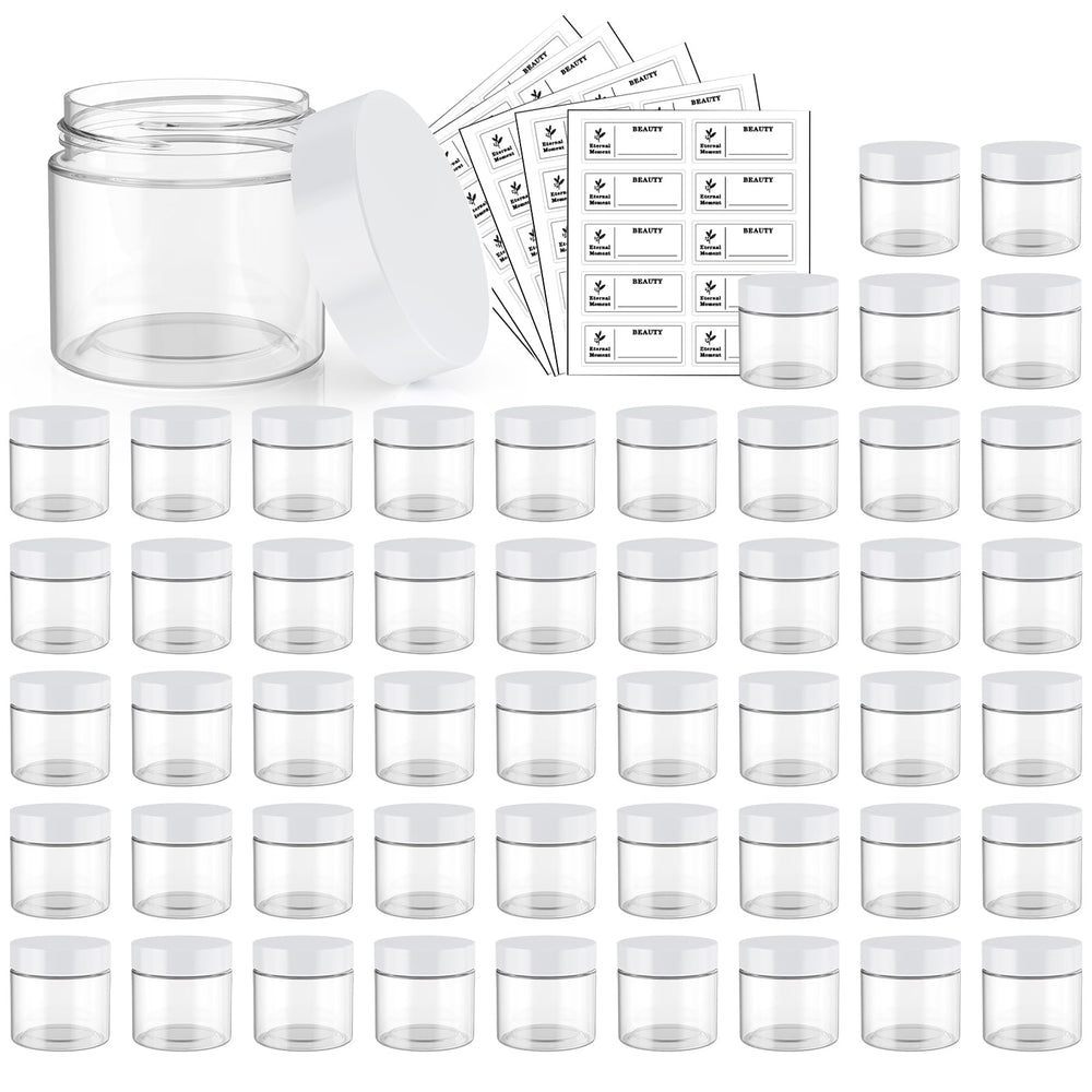 Eternal Moment 2oz clear jar with white lid wide mouth for easy filling