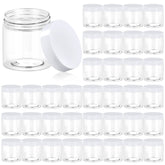 Eternal Moment 36-pack clear jars with white lids for organized cosmetic samples.