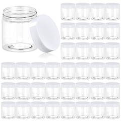 Eternal Moment 36-pack clear jars with white lids for organized cosmetic samples.