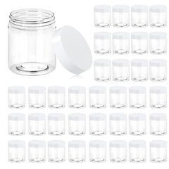 Eternal Moment 36-pack 8 oz jars with white lids in close-up for organized storage.