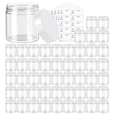 Eternal Moment 50-pack clear jars with white lids for storage and display.