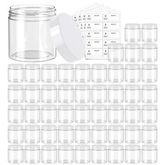 Eternal Moment 50-pack clear jars with white lids for storage and display.