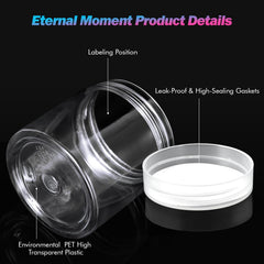 Eternal Moment wide-mouth jar simplifies filling creams and slime.