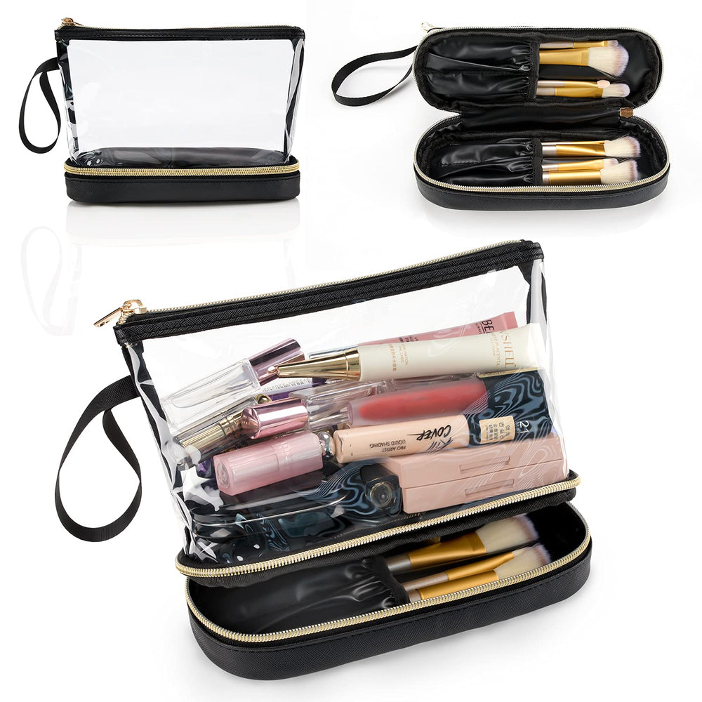 Ethereal travel makeup bag top view keeps cosmetics organized on the go