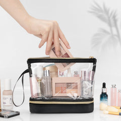 Ethereal makeup bag with SBS zipper in focus for smooth operation