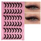 Etokdos Short Fluffy Lashes Cat Eye 21 Pairs for natural, lightweight glamour.
