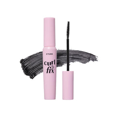 ETUDE Curl Fix Mascara con aplicador cuadrado para rizo definido y sin grumos.
