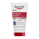 Crema Eucerin en tubo para eczema, hidratación continua para la piel sensible.