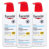 Eucerin Daily Hydration bottle with pump for quick daily moisture.