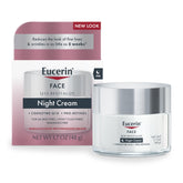Envase de Eucerin Q10 Anti-Arrugas Nocturna para cuidado suave durante la noche.