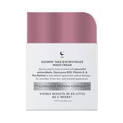 Frasco de 50 ml Eucerin Q10 Anti-Arrugas Nocturna para cuidado nocturno.