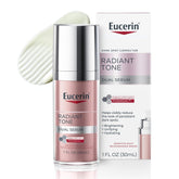 Eucerin Radiant Tone Dual Serum bottle promotes even skin tone and radiance