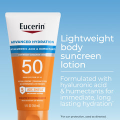 Eucerin Sun Advanced Hydration SPF 50: aplicación en piel para un acabado ligero