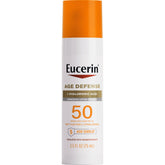 Eucerin Sun Age Defense SPF 50, botella de 75 ml para protección diaria con acabado ligero.