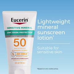 Close-up of zinc oxide protection in Eucerin sunscreen