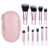 EupHHonycs mini travel brush set in pink pouch for on-the-go touch-ups.
