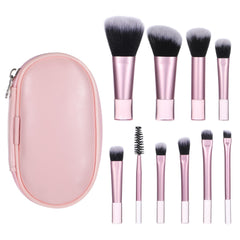 EupHHonycs mini travel brush set in pink pouch for on-the-go touch-ups.