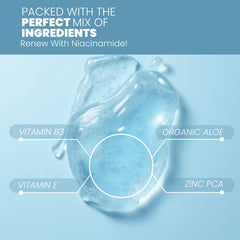 Eva Naturals Niacinamide Serum, uso diario matutino y nocturno para piel equilibrada.
