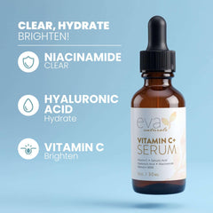 Aplicación diaria del serum Eva Naturals para piel suave y radiante.