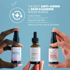 Eva Naturals Trifecta Peptide serum bottle firms skin elasticity