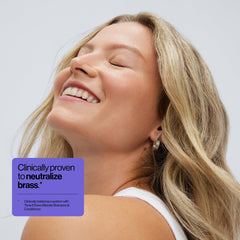 Eva NYC champú morado brillo suave tras lavarlo