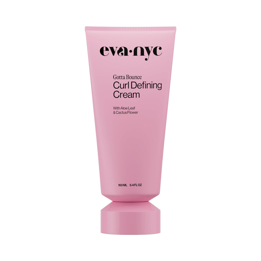 Eva NYC Curl Enhancing Cream bottle dispense showing easy application and frizz control.