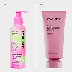 Eva NYC Curl Enhancing Cream definition shot for defined, structured curls.