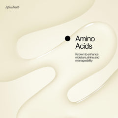 Graphic on Eva NYC bottle highlights amino acids for moisture and shine