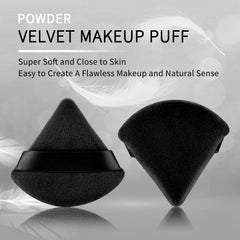 Evaouxiu triangle puff with edge precision around eyes and nose.